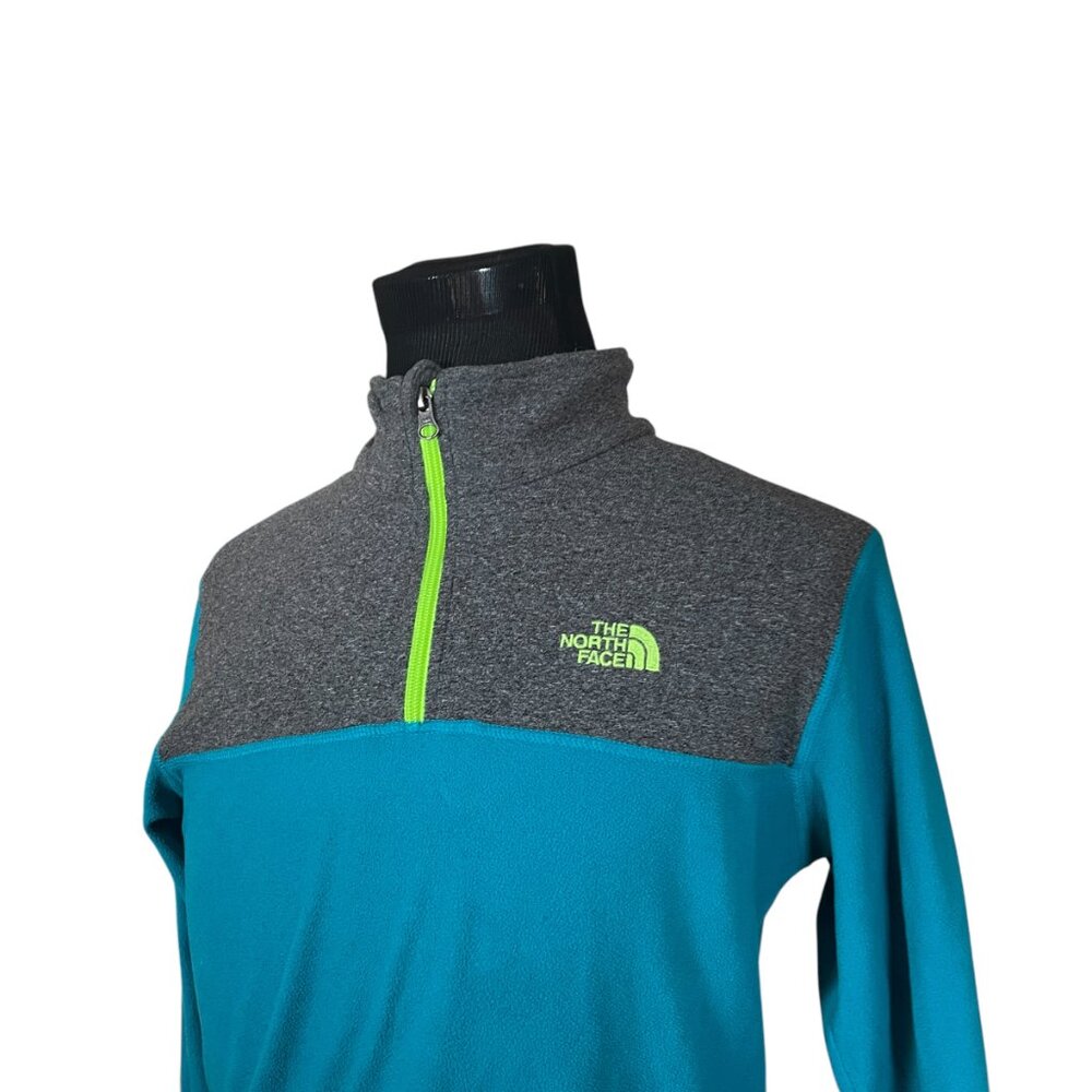 The North Face Boy's Teal Grey 1/4 Light Weight Pullover Sweatshirt XL 18/20 - Picture 3 of 8